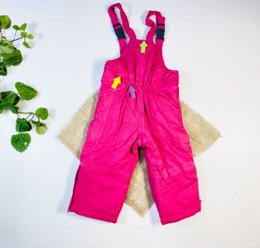 ایراد دار _ شلوار گرم نوزادی دخترانه شلوار دو بنده سرخابی رنگ  - 12 تا 18 ماه