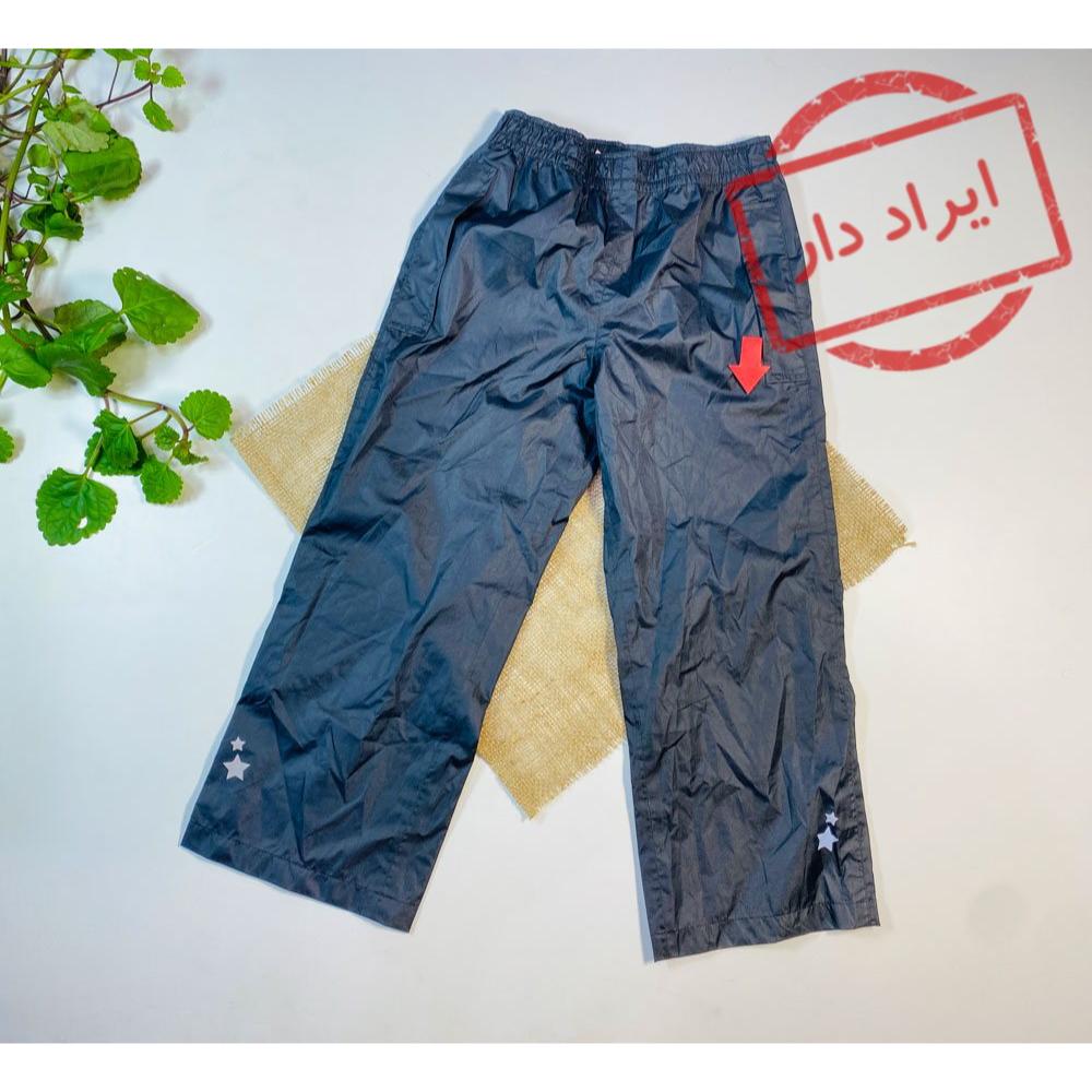 ایراد دار _ شلوار بارونی ( پلاستیکی ) پسرانه شلوار بادی کمری مشکی رنگ - 4 تا 6 سال