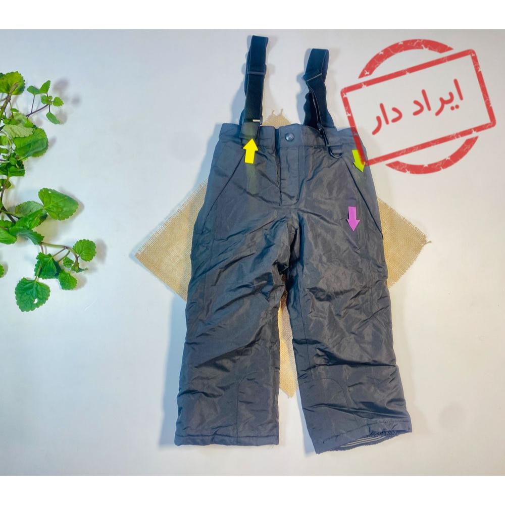 ایراد دار _ شلوار گرم پسرانه شلوار دو بنده مشکی رنگ  - 2 تا 4 سال