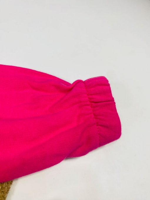 ایراد دار _ سویشرت نوزادی دخترانه آستین بلند طرح خرگوش جلو زیپی بدون کلاه صورتی رنگ  - 6 تا 12 ماه