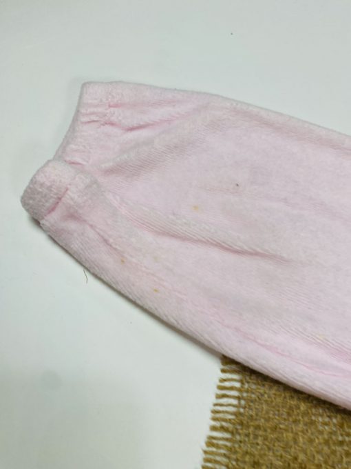 ایراد دار _ سویشرت نوزادی دخترانه آستین بلند طرح خرس و گل جلو زیپی با کلاه صورتی کمرنگ  - 12 تا 24 ماه