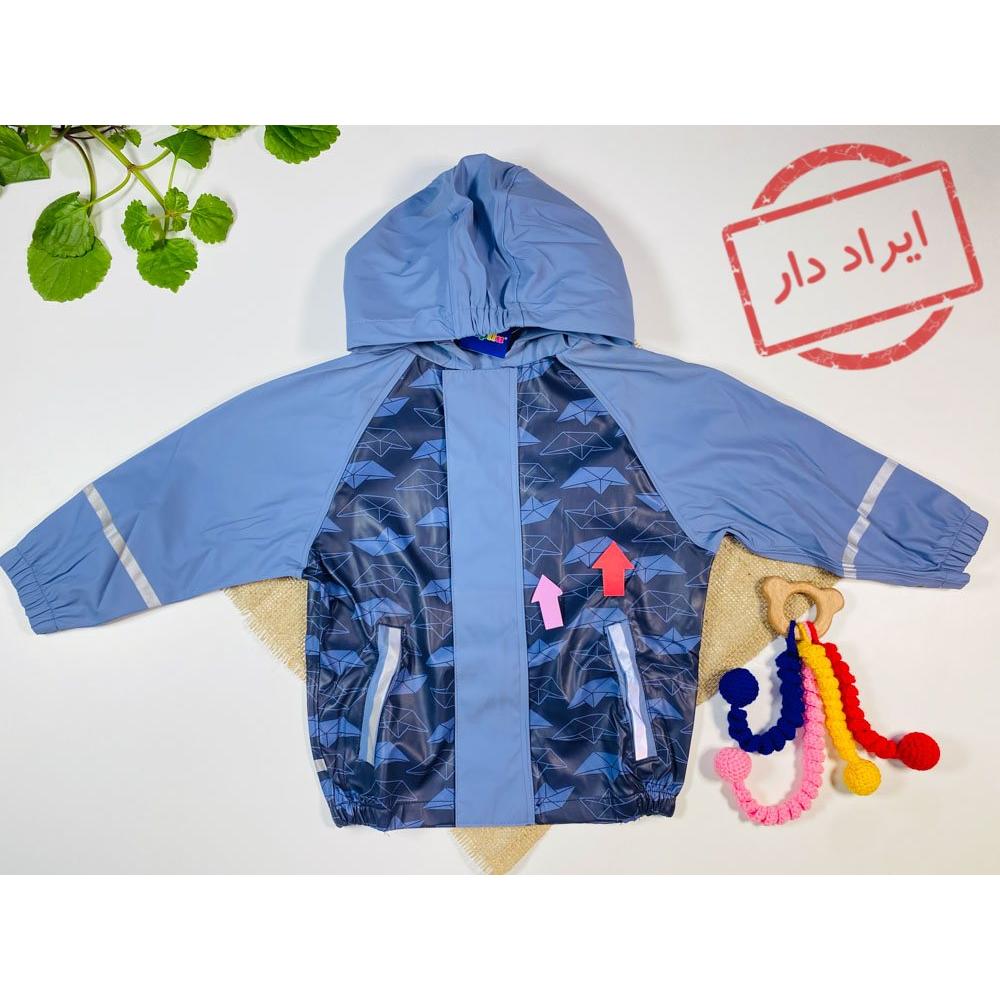 ایراد دار _ سویشرت نوزادی پسرانه آستین بلند برند لوپیلو طرح بارونی جیب دار کلاه دار و جلو زیپی طوسی رنگ  - 12 تا 24 ماه