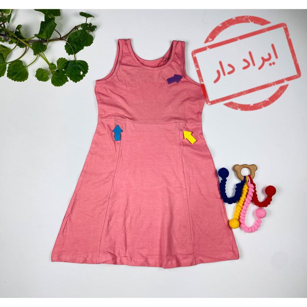 دامنی دخترانه آستین تاپ برند pepperts طرح ساده تاپ دامنی دخترونه صورتی کمرنگ  - 8 تا 9 سال