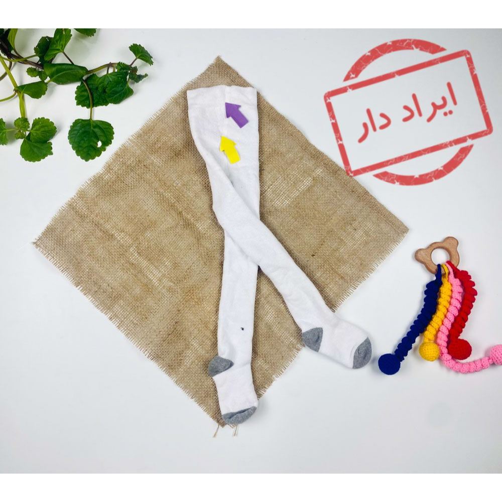 جوراب شلواری سفید رنگ