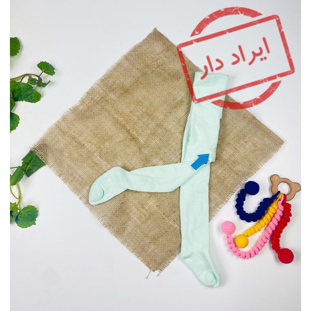 جوراب شلواری نوزادی دخترانه سبز صابونی رنگ