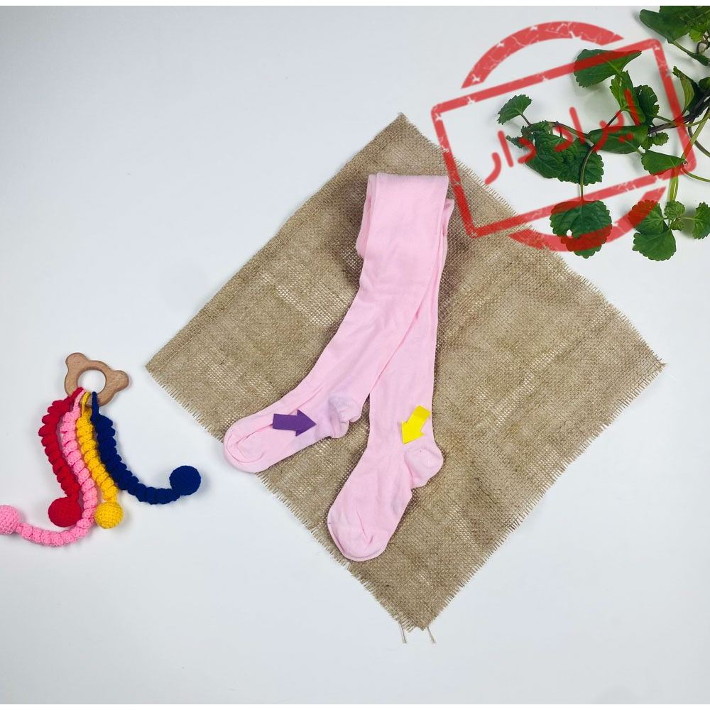 جوراب شلواری دخترانه صورتی رنگ