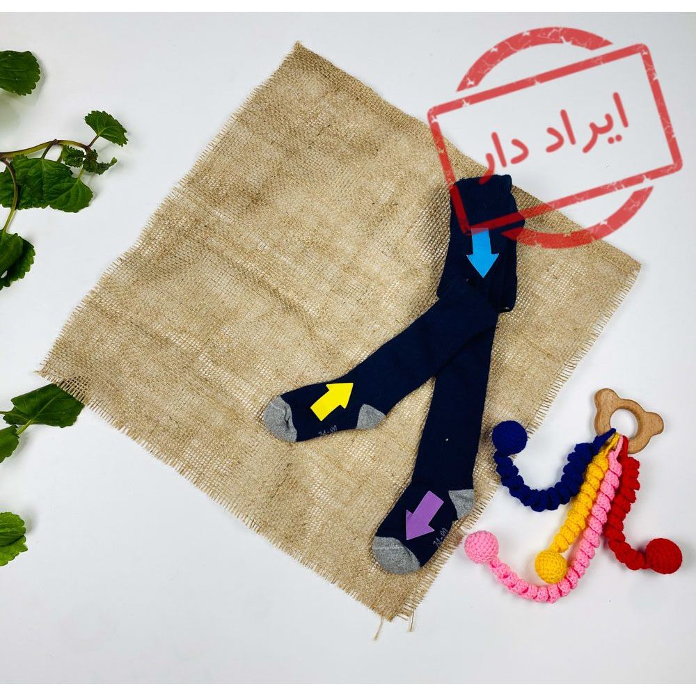 جوراب شلواری نوزادی سورمه ای رنگ