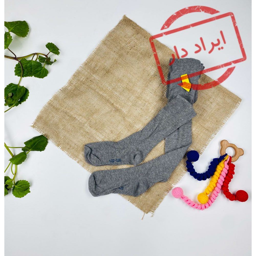 جوراب شلواری طوسی رنگ  - 6 تا 8 سال