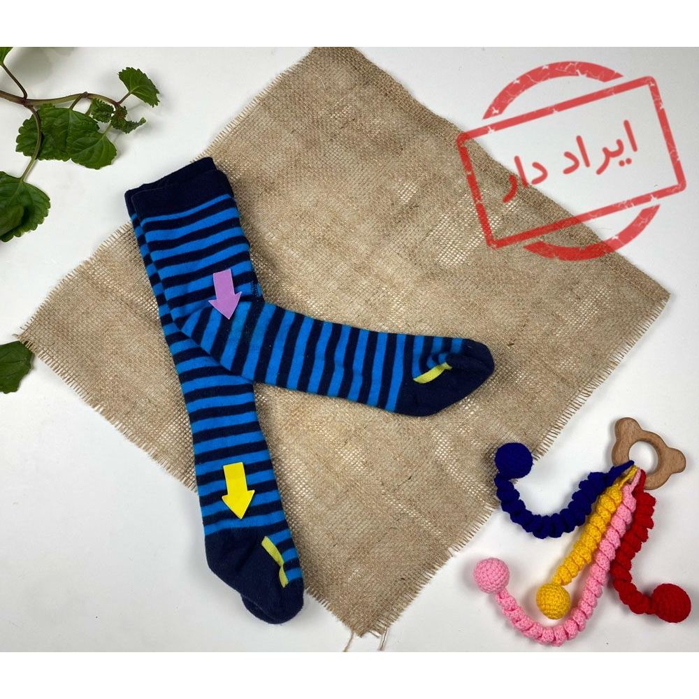 جوراب شلواری نوزادی آبی تیره رنگ  - 6 تا 12 ماه