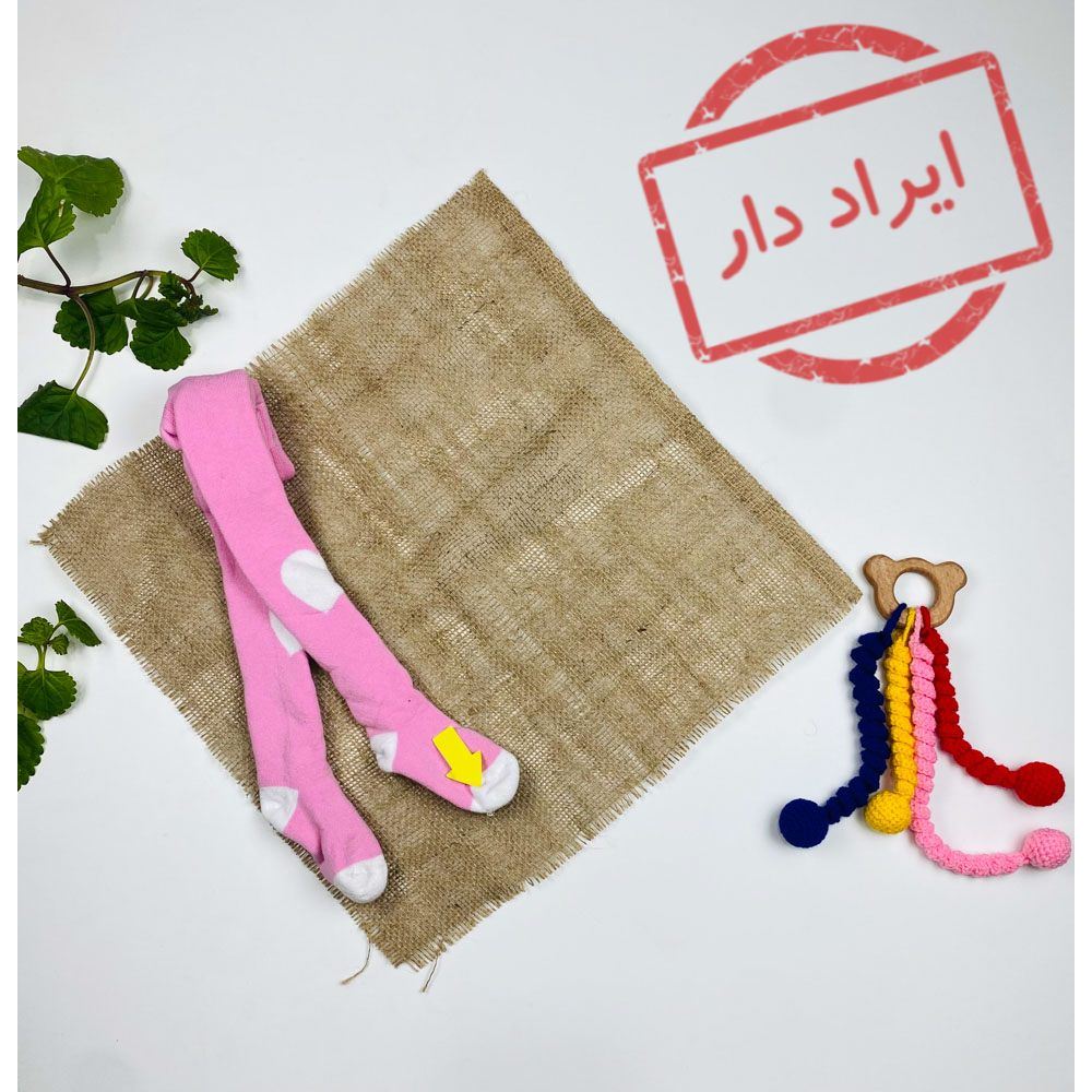 جوراب شلواری نوزادی دخترانه طرح قلب