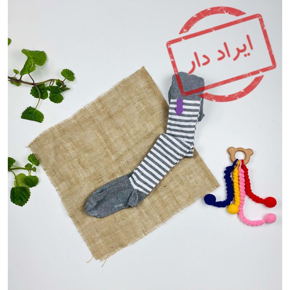 جوراب شلواری طوسی رنگ  - 8 تا 9 سال