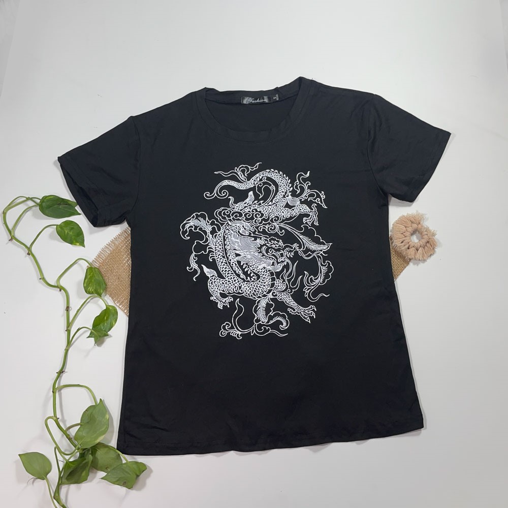 تیشرت آستین آستین دار مشکی رنگ - 10 تا 12 سال