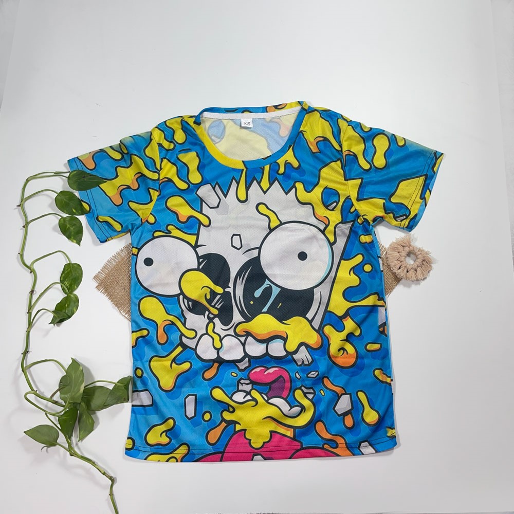 تیشرت پسرانه آستین استین دار طرح عروسکی رنگی ابی رنگ - 10 تا 12 سال