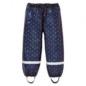 شلوار بارونی نوزادی پسرانه برند لوپیلو طرح لنگر ساده سرمه ای رنگ