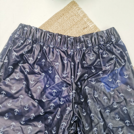 شلوار بارونی نوزادی پسرانه برند لوپیلو طرح لنگر ساده سرمه ای رنگ