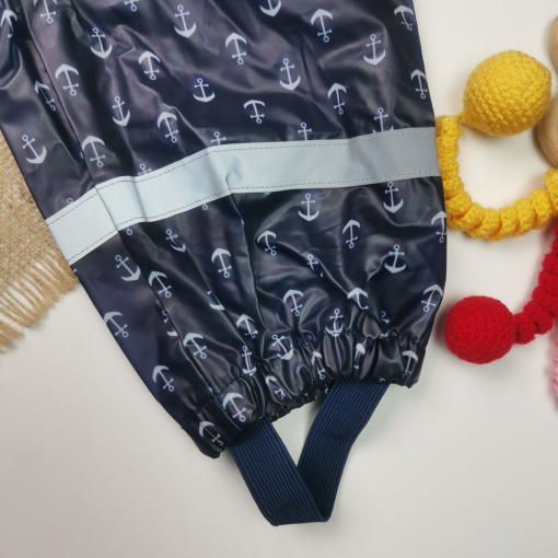 شلوار بارونی نوزادی پسرانه برند لوپیلو طرح لنگر ساده سرمه ای رنگ