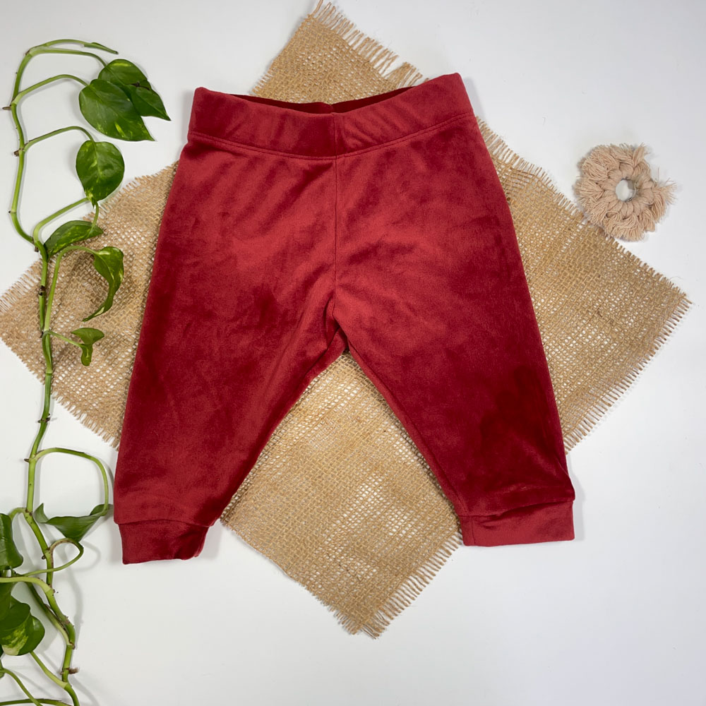 شلوار نوزادی برند Iupilu طرح ساده زرشکی رنگ - 3 تا 6 ماه