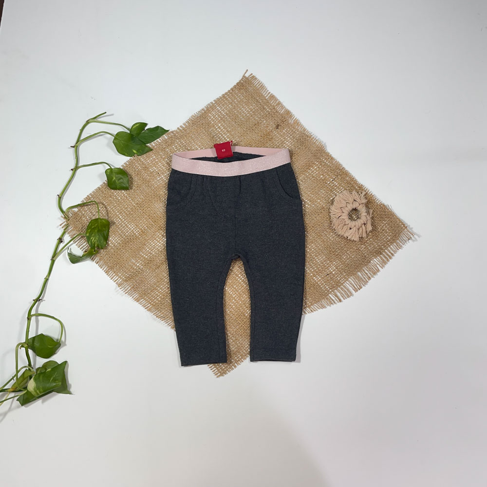 شلوار نوزادی دخترانه راسته برند Soliwer طرح کمر کش صورتی نوک‌مدادی رنگ - 3 ماه