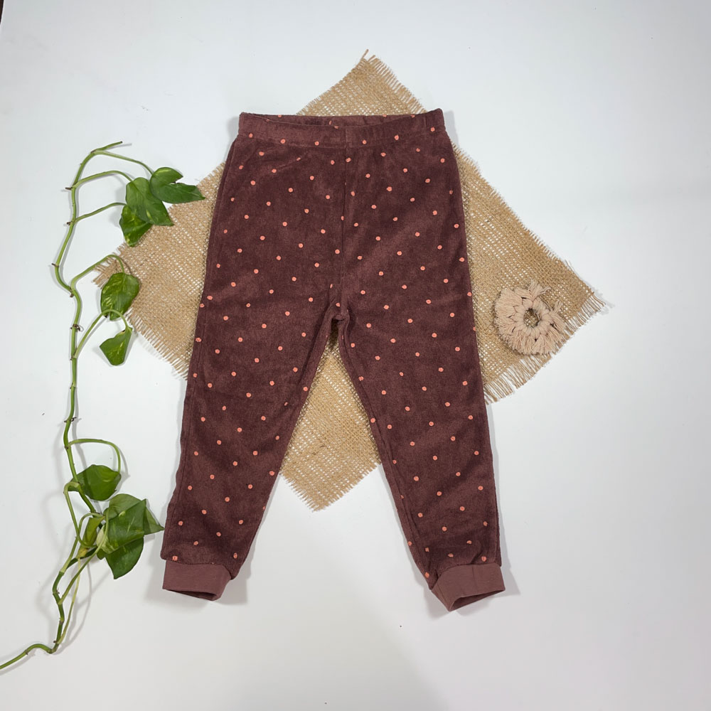شلوار نوزادی دخترانه اسلش برند Lily and Dan طرح توپ توپکی قهوه ای رنگ - 12 تا 24 ماه