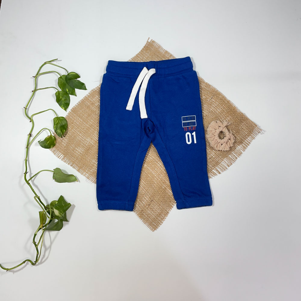 شلوار نوزادی پسرانه راسته برند ChIcco ابی کاربنی رنگ - 12 ماه