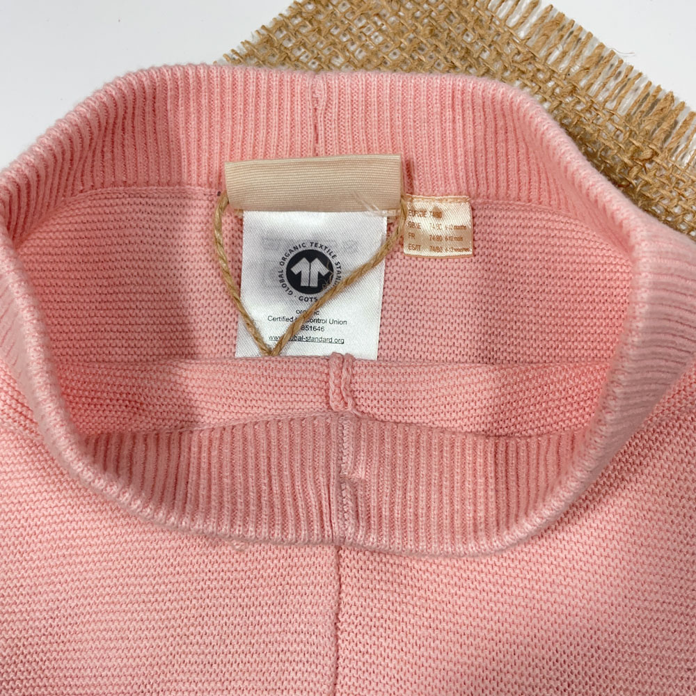 شلوار نوزادی دخترانه لبه پاکتی برند Iupilu صورتی رنگ - 6 تا 12 ماه