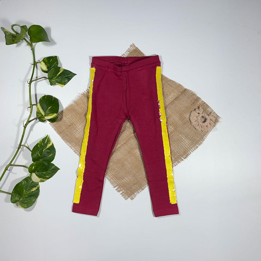 شلوار نوزادی دخترانه راسته برند لوپیلو طرح بغل کار شده جیگری رنگ