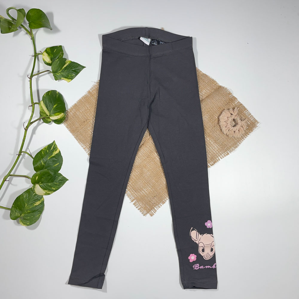 شلوار دخترانه راسته برند Bambi طرح آهو خاکی رنگ - 6 تا 8 سال