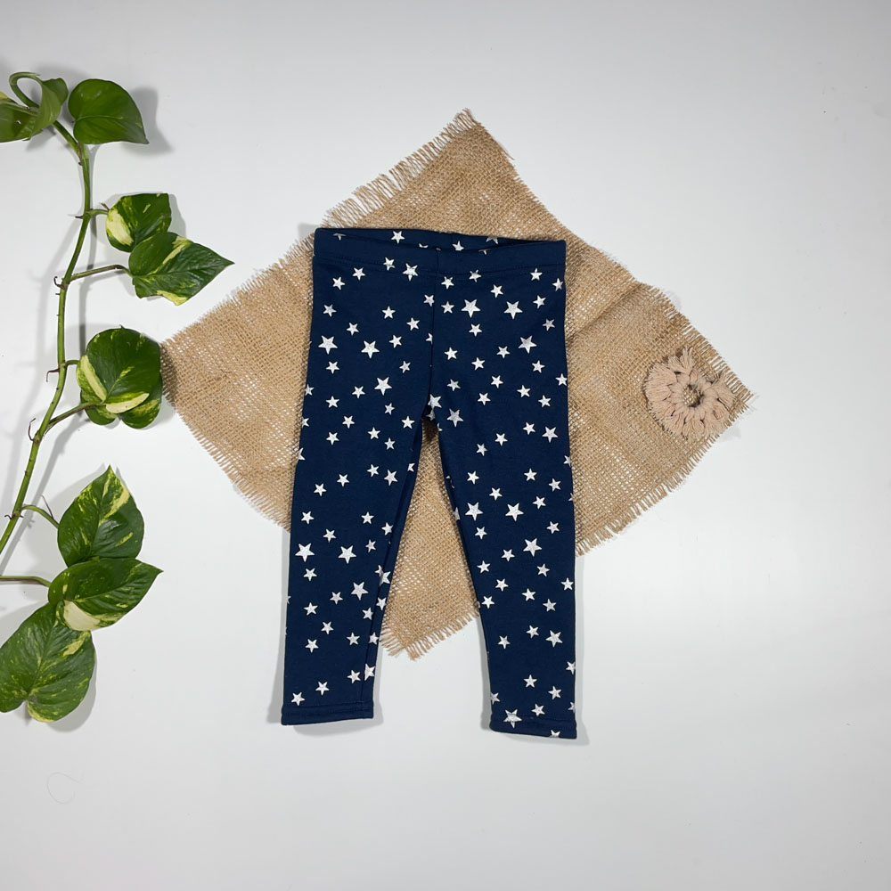 شلوار دخترانه راسته برند Lily and Dan طرح ستاره ستاره ای سرمه ای رنگ - 2 سال