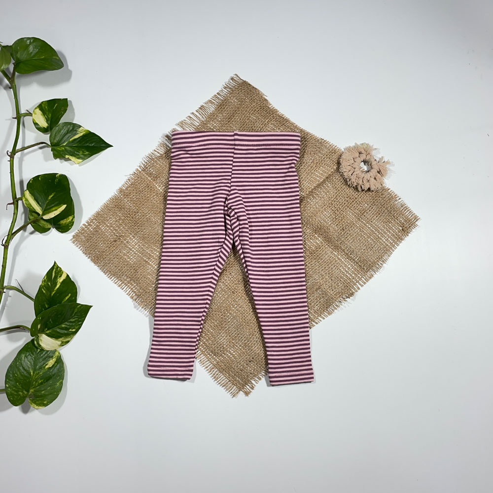 شلوار نوزادی دخترانه راسته برند Lily and Dan طرح راه راه صورتی رنگ