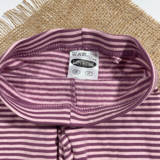 شلوار نوزادی دخترانه راسته برند Lily and Dan طرح راه راه صورتی رنگ