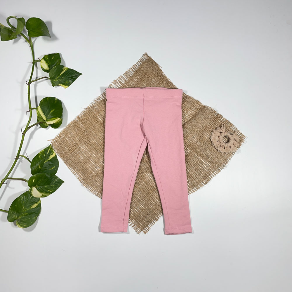 شلوار نوزادی دخترانه راسته برند Lily and Dan طرح ساده گلبهی رنگ