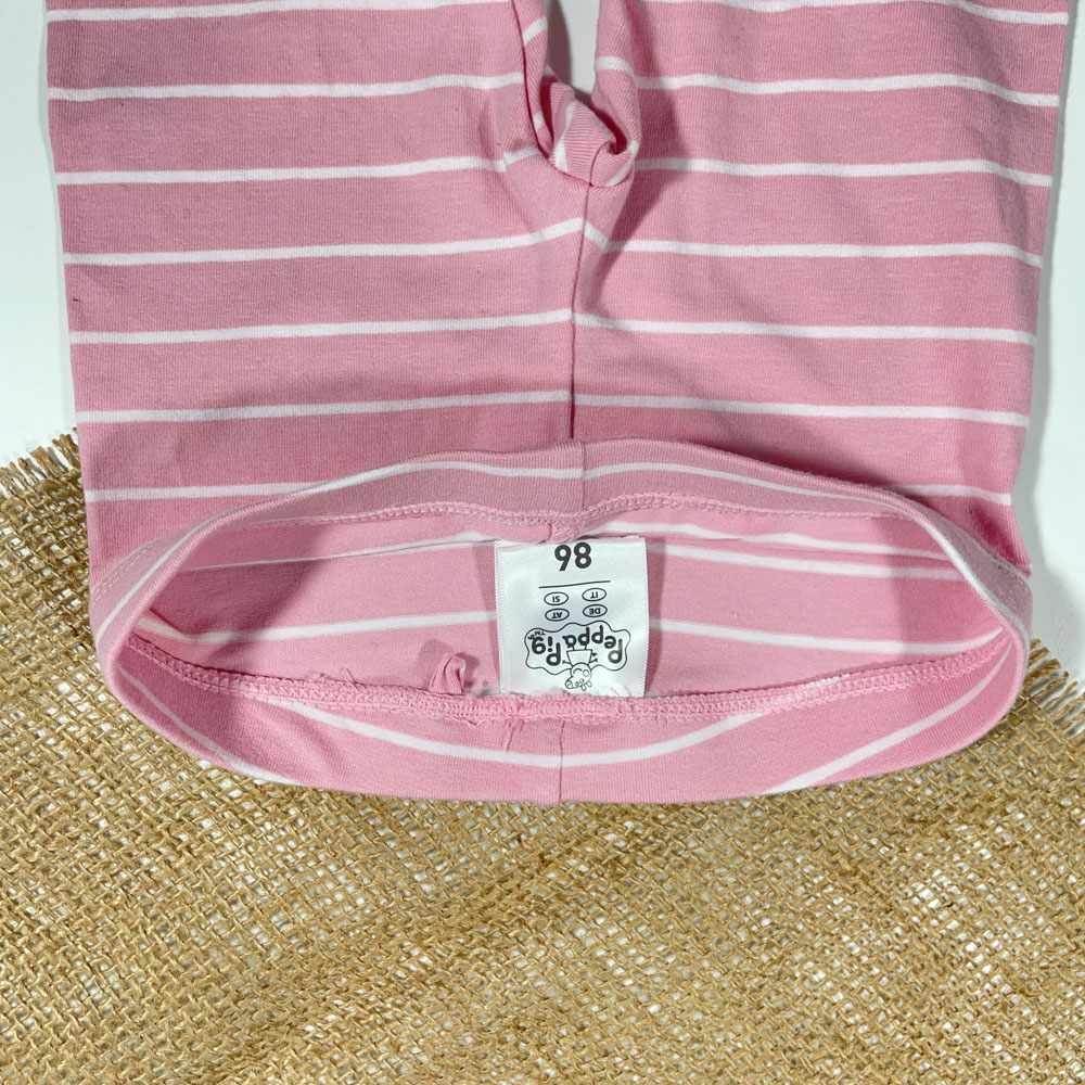 شلوار نوزادی دخترانه راسته برند Peppa pig طرح راه راه صورتی رنگ - 12 ماه