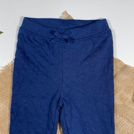 شلوار نوزادی پسرانه راسته برند Lily and Dan طرح دوخت رو کار مربعی اسلش سرمه ای رنگ - 12 تا 24 ماه