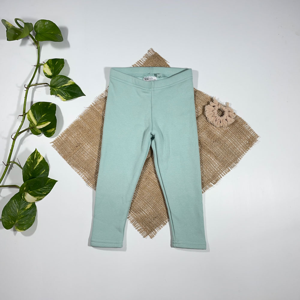 شلوار دخترانه راسته برند Lily and Dan طرح ساده سبز ادامسی رنگ - 12 تا 24 ماه