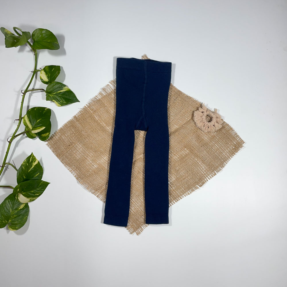 شلوار نوزادی دخترانه جذب برند L and D طرح کشی سرمه ای رنگ - 12 تا 24 ماه