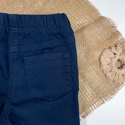 شلوار پسرانه راسته برند Kuniboo طرح ساده پشت جیب دار سرمه ای رنگ - 2 تا 4 سال