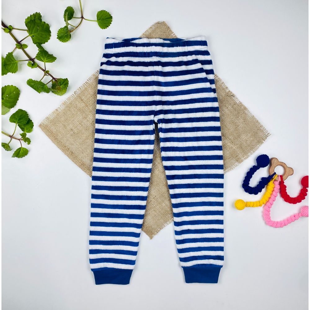 شلوار مخمل برند impidimpi طرح راه راه آبی رنگ