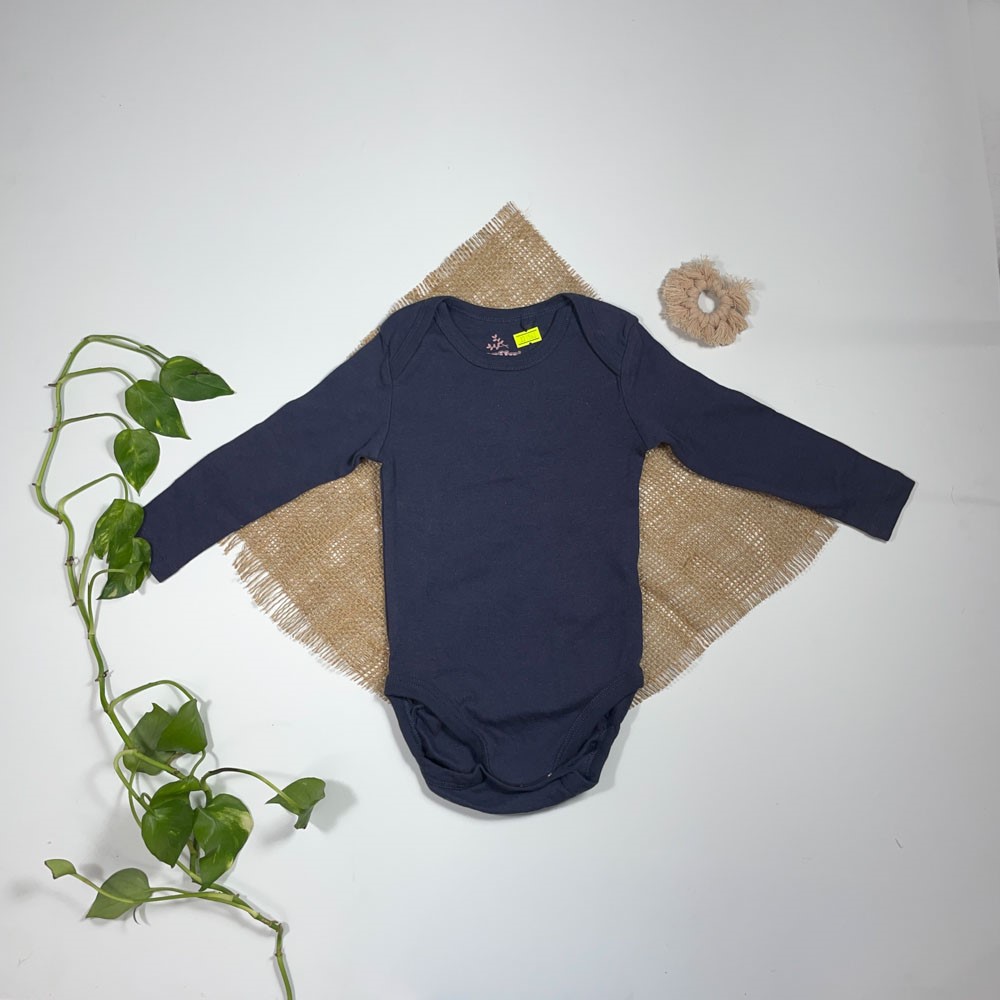 بادی نوزادی دخترانه آستین بلند برند Iupilu طرح ساده نوک مدادی رنگ - 6 تا 12 ماه