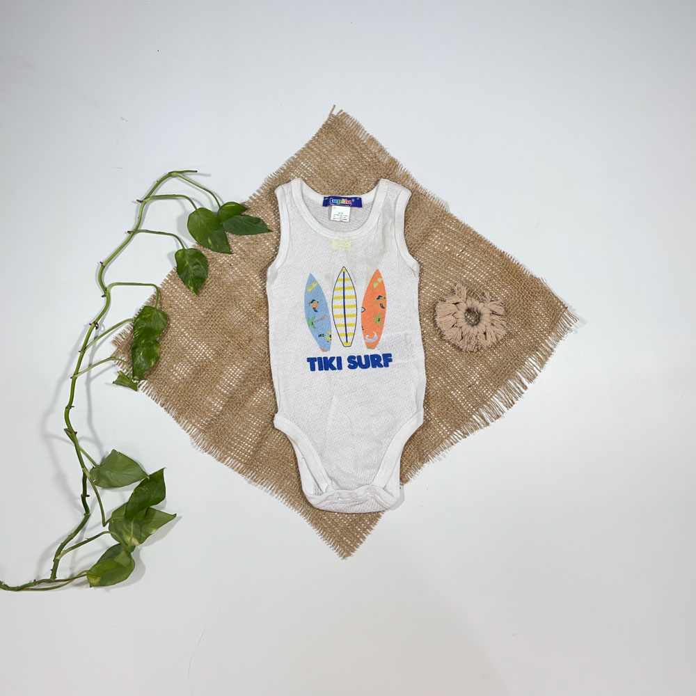 بادی نوزادی دخترانه آستین کوتاه برند لوپیلو طرح برگ عروسکی سفید رنگ - 2 تا 6 ماه