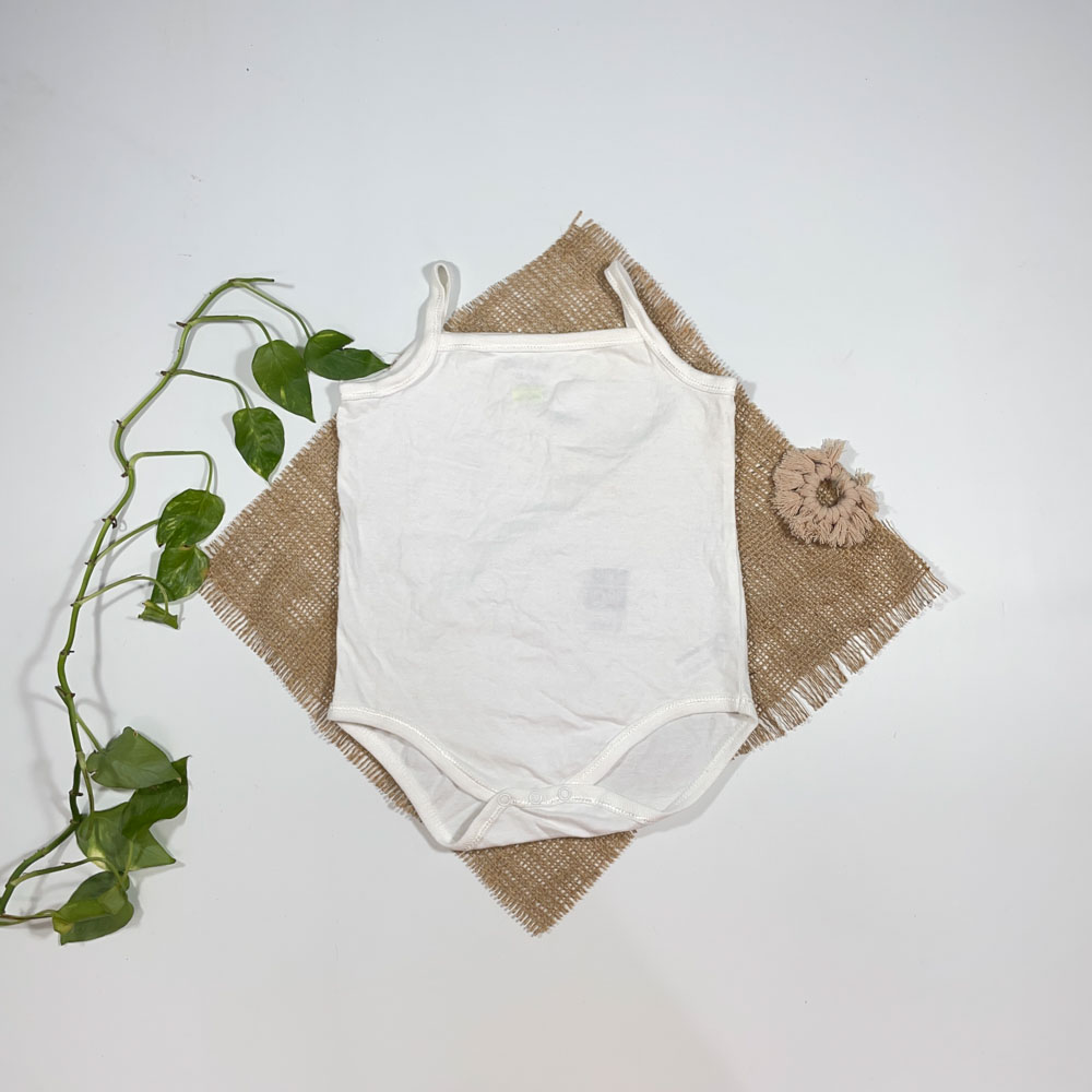 بادی نوزادی دخترانه آستین کوتاه طرح ساده سفید رنگ - 0 تا 3 ماه