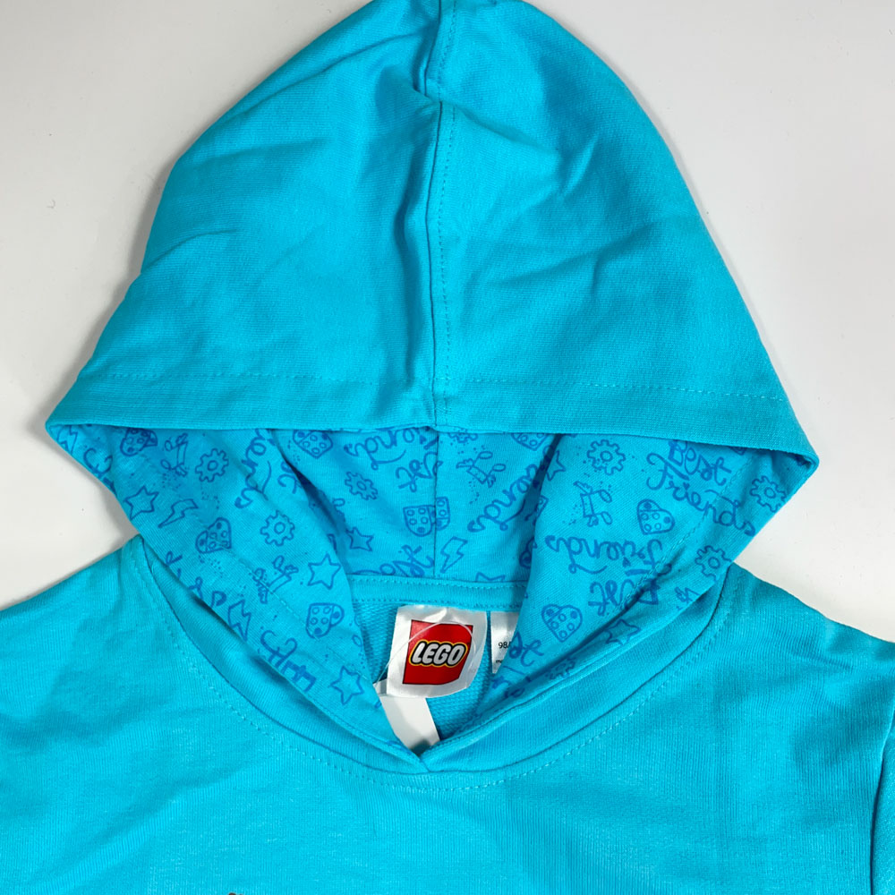 هودی دخترانه آستین بلند طرح عروسکی پرنسسی ابی رنگ - 4 تا 6 سال