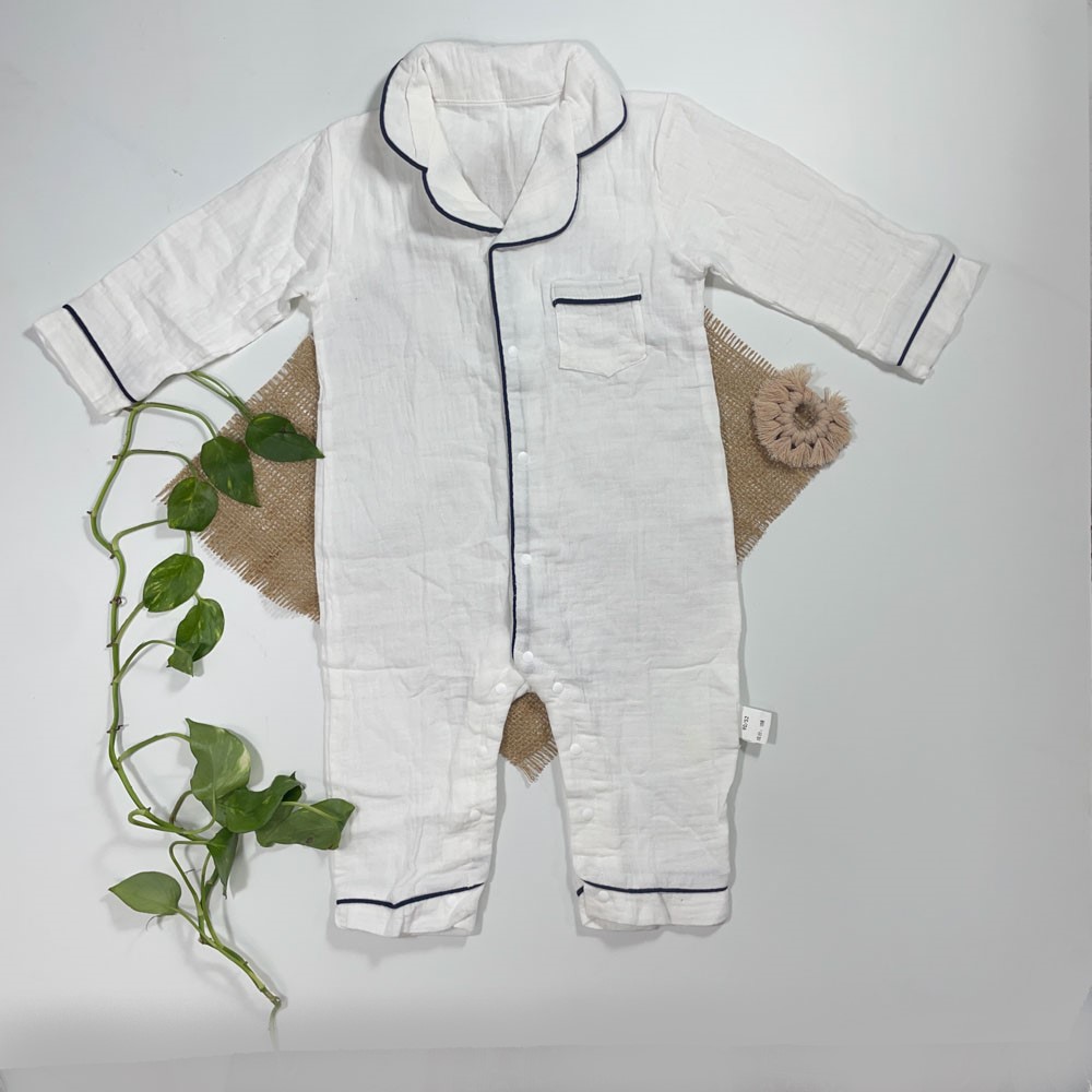 سرهمی دخترانه آستین استین بلند برند Xiaotehshu سفید رنگ - 2 سال