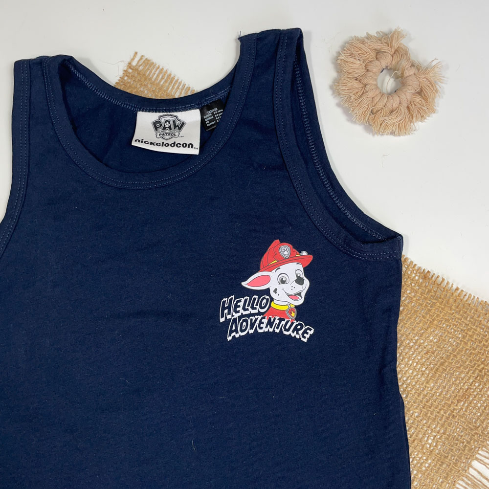 تاپ و شلوارک پسرانه آستین کوتاه برند nickelodeon.. طرح عروسکی سرمه ای رنگ - 8 تا 10 سال