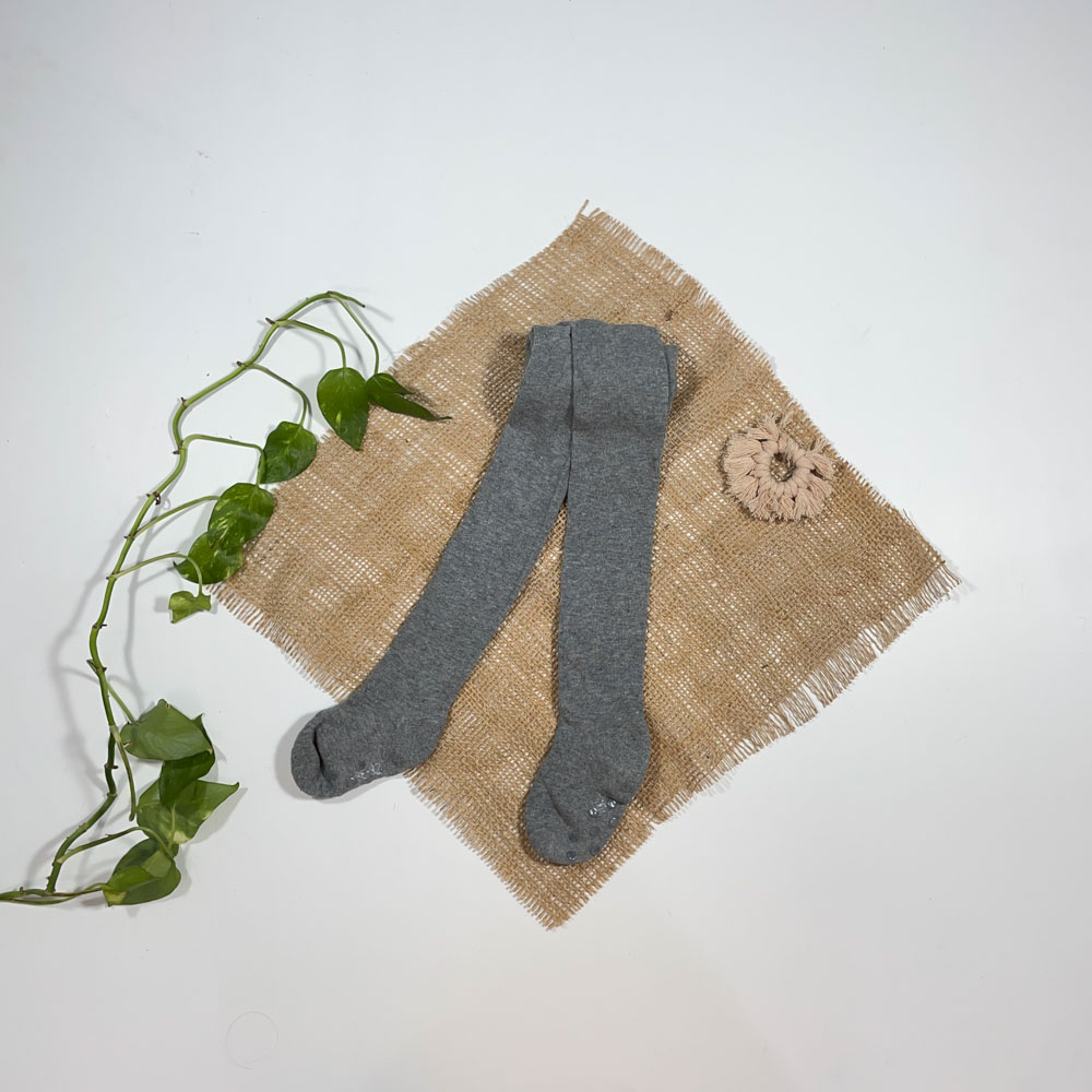 جوراب شلواری نوزادی دخترانه برند Impidimpi ساده طوسی رنگ - 12 تا 24 ماه