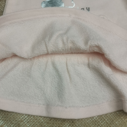 بلوز نوزادی آستین بلند طرح ابر تکه دوزی شده صورتی رنگ - 3 ماه