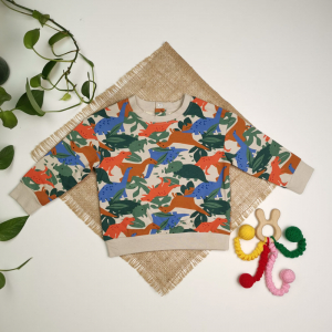 بلوز دورس نوزادی آستین بلند برند لوپیلو طرح دایناسور سبز رنگ - 6 تا 12 ماه