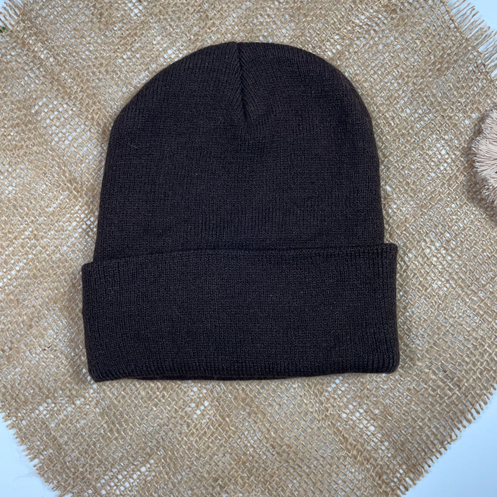 کلاه طرح ساده قهوه ای رنگ - فری سایز