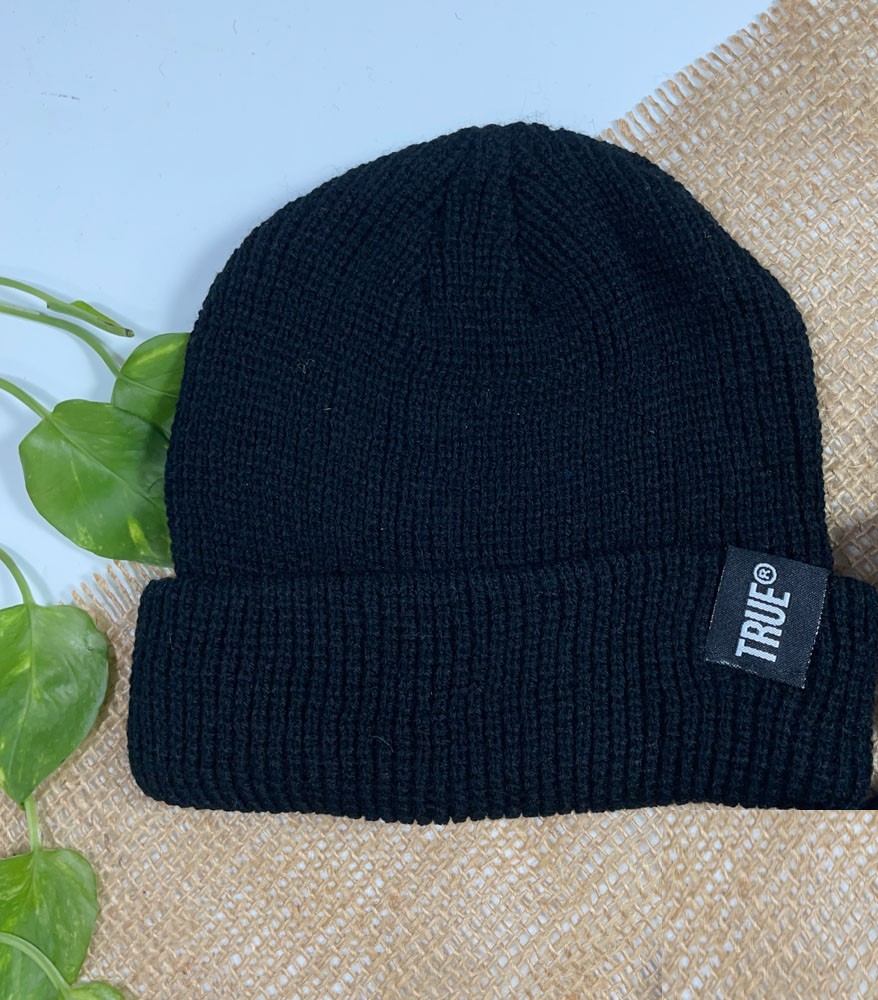 کلاه طرح ساده مشکی رنگ - فری سایز