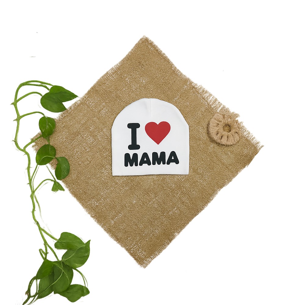 کلاه نوزادی طرح جلو طرح دار سفید رنگ - 0 تا 3 ماه