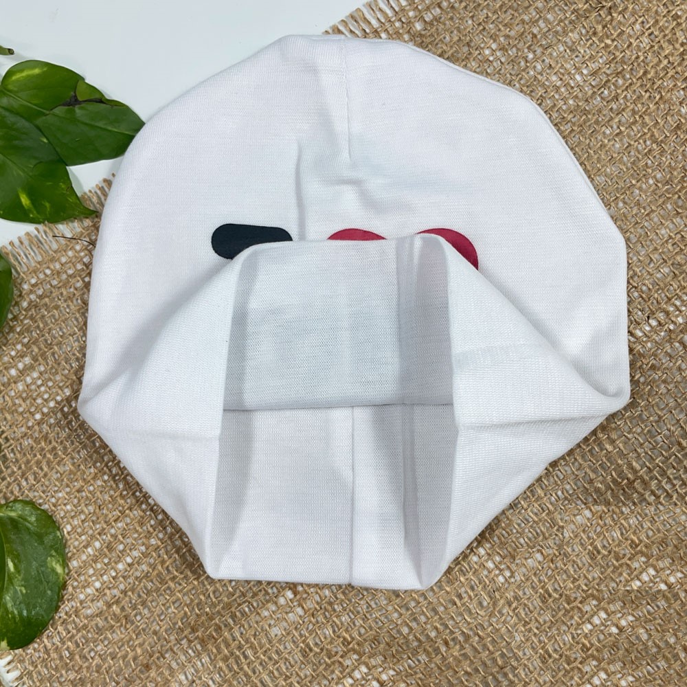 کلاه نوزادی طرح جلو طرح دار سفید رنگ - 0 تا 3 ماه